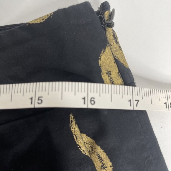 Career Wear skirt size 10 black and gold polka dots 100% Cotton 5-0219 - Picture 3 of 7